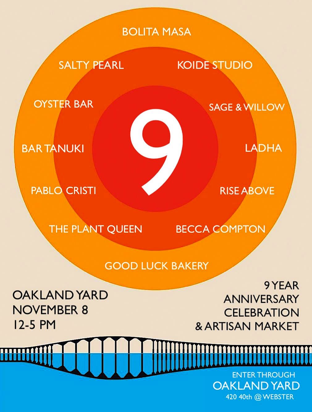 9th Year Anniversary Celebration & Artisan Market at Oakland Yard