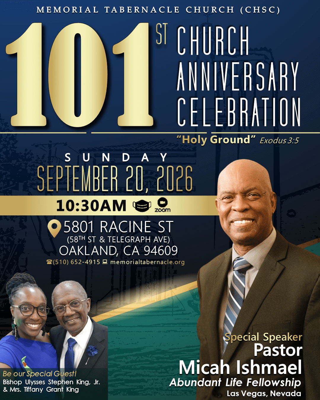 101st Church Anniversary Celebration for Memorial Tabernacle